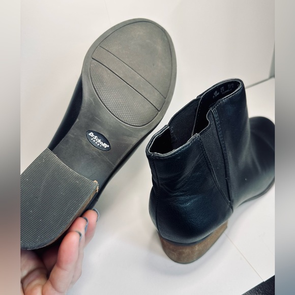 Dr. Scholl's Ankle Booties Tumbler Black Leather Heeled Boot SZ 7.5 - Picture 13 of 16